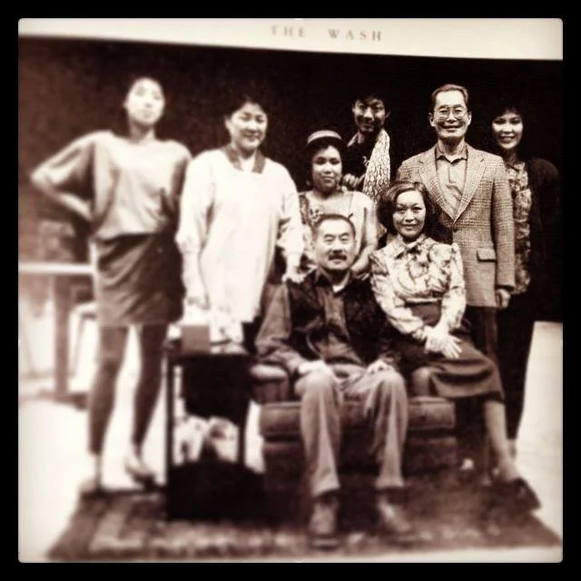 The Wash Cast, (Standing L-R) Jodi Long, Shizuko Hoshi, Carol Honda, James Ishida, Geroge Takei, Diane Emiko Takei; (2nd Row L-R) Sab Shimono, Nobu McCarthy.