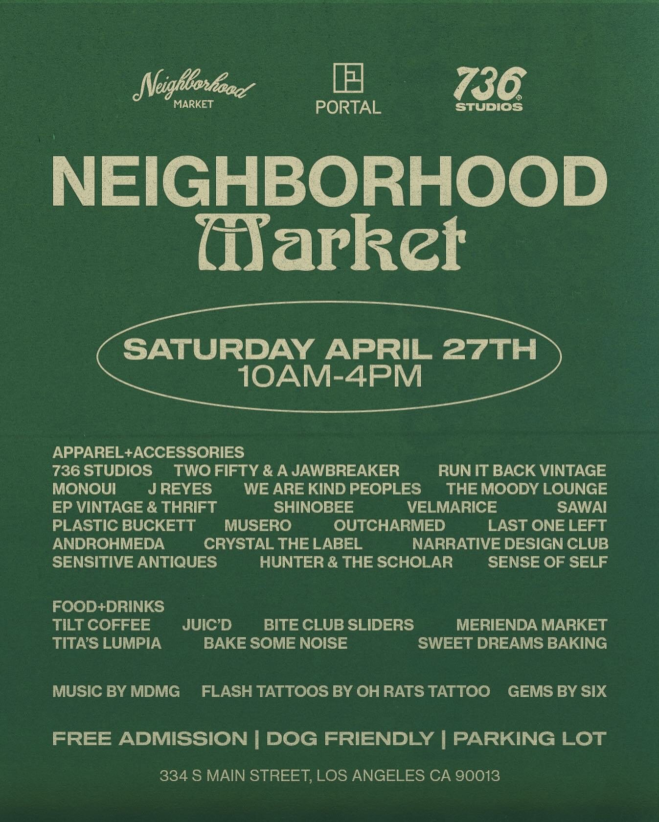 THIS SATURDAY IS FOR THE NEIGHBORHOOD. BRING YOUR KIDS. BRING YOUR DOGS. WE&rsquo;LL SEE YOU THERE @neighborhoodmarket.la 🫡 #bakesomenoise
