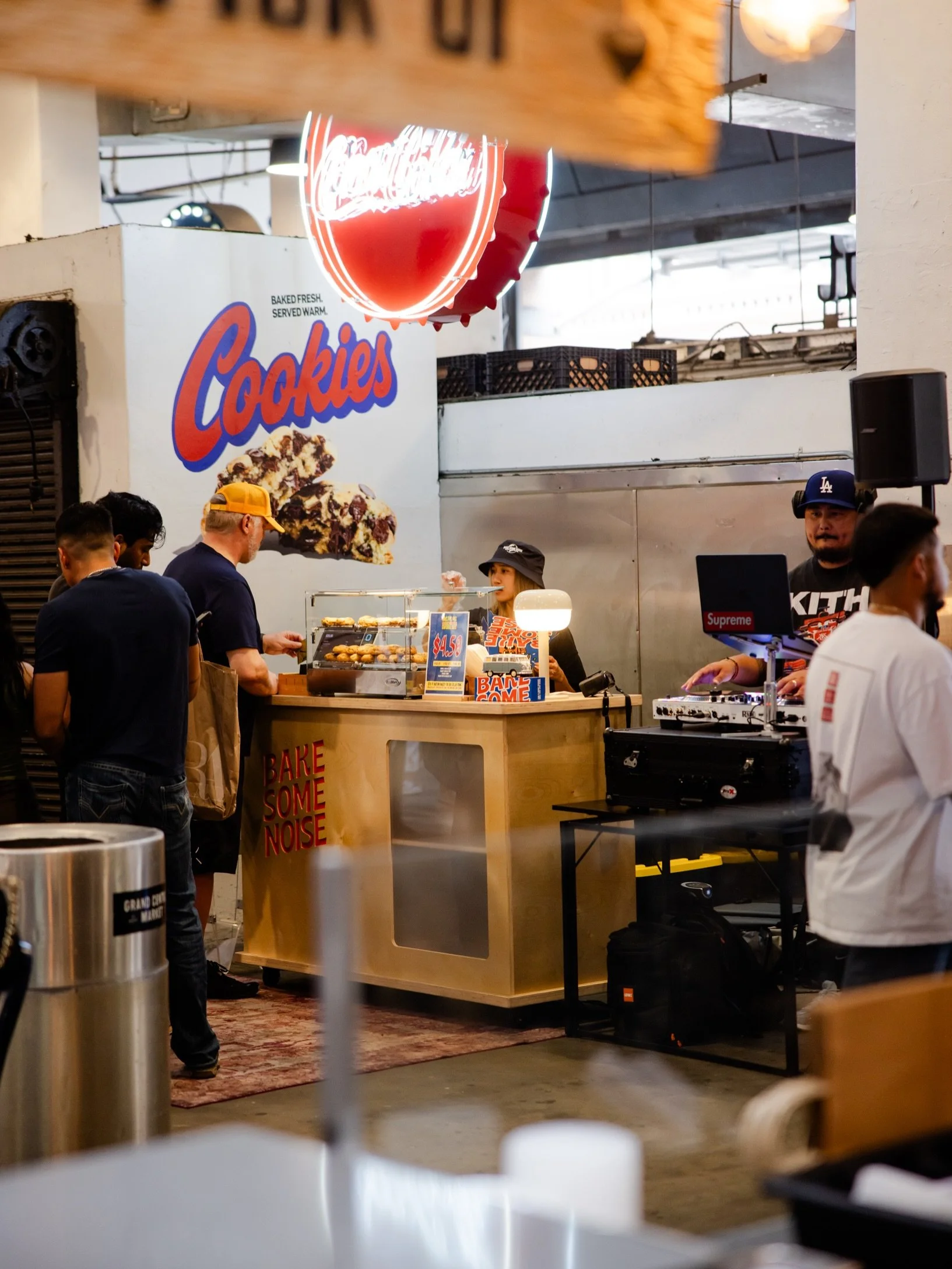 COOKIES, GOOD MUSIC, AND NOW DJS IN THE MIX. CATCH US EVERY WEEKEND THROUGH THE END OF OCTOBER AT THE ICONIC @grandcentralmarketla AND GRAB A FRESH ONE🍪🍪🍪 #bakesomenoise