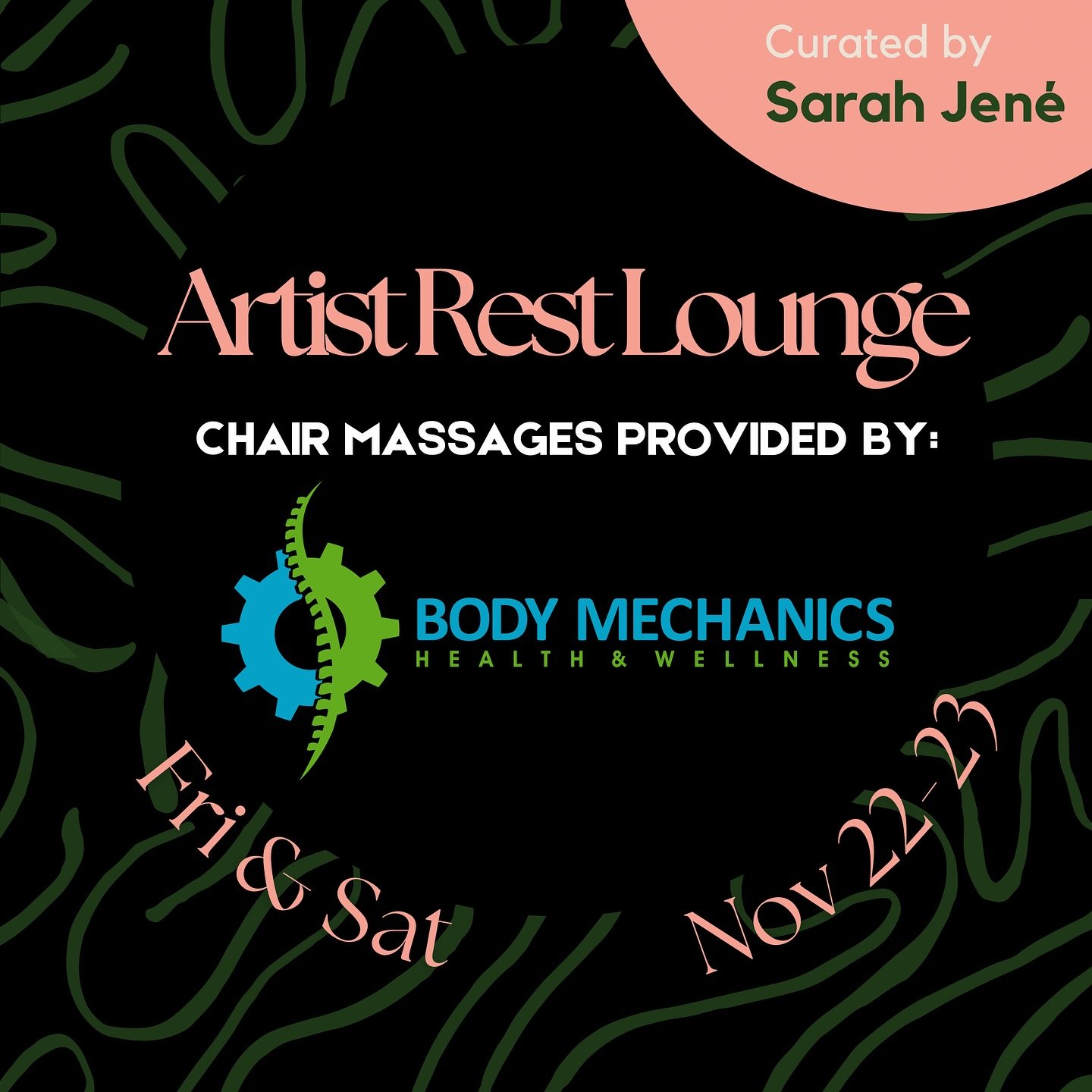 💆&zwj;♀️ Final Weekend of the Artist Rest Lounge! 💆&zwj;♂️

This is your last chance to experience the Artist Rest Lounge at @1000wordsindy ! Join us this Friday, 11/22 (3-8 PM) and Saturday, 11/23 (12-5 PM) for a serene escape, curated by @sarahji