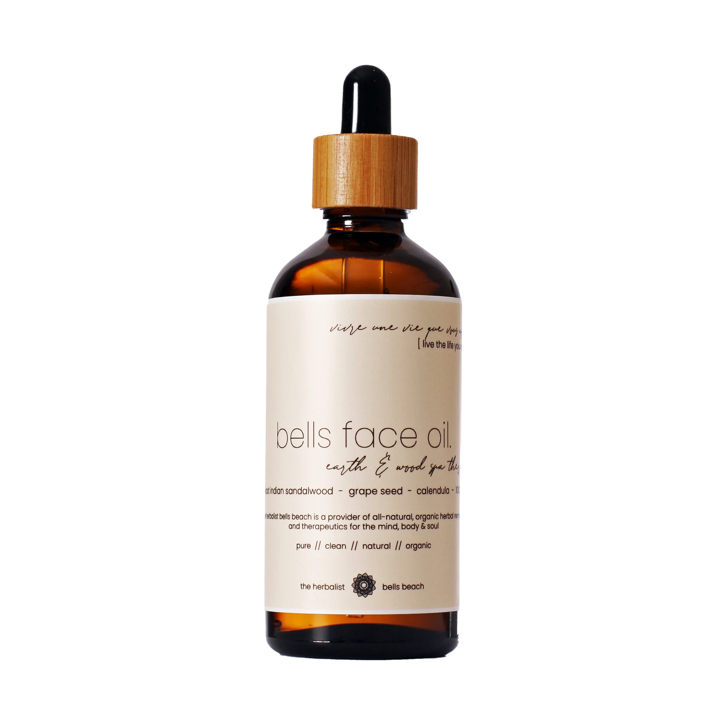 bells nourishing east indian sandalwood & calendula flower face oil - earth & wood