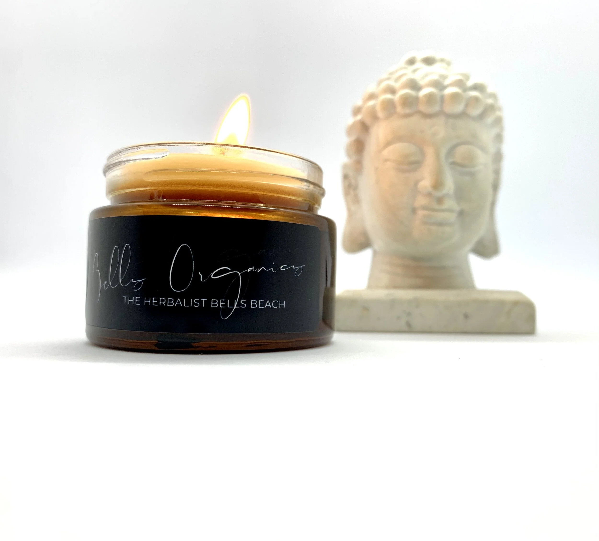 bells pure unbleached certified organic beeswax candle 50g