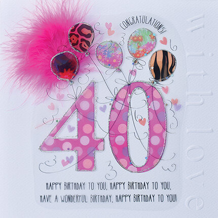 Luxurious 40th Birthday Greeting Card