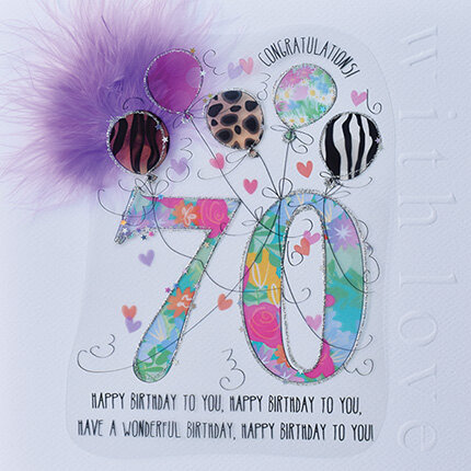 Luxurious 70th Birthday Greeting Card 