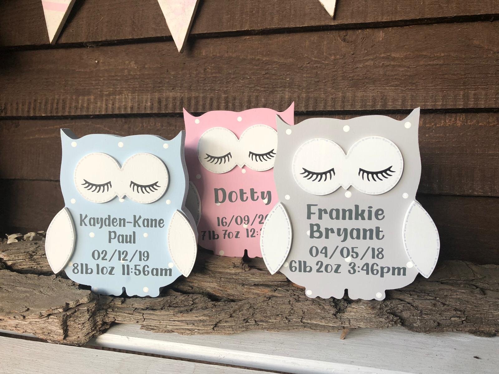 Personalised Wooden Owls