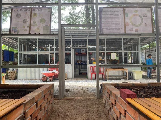 Internal looking toward sorting shed
