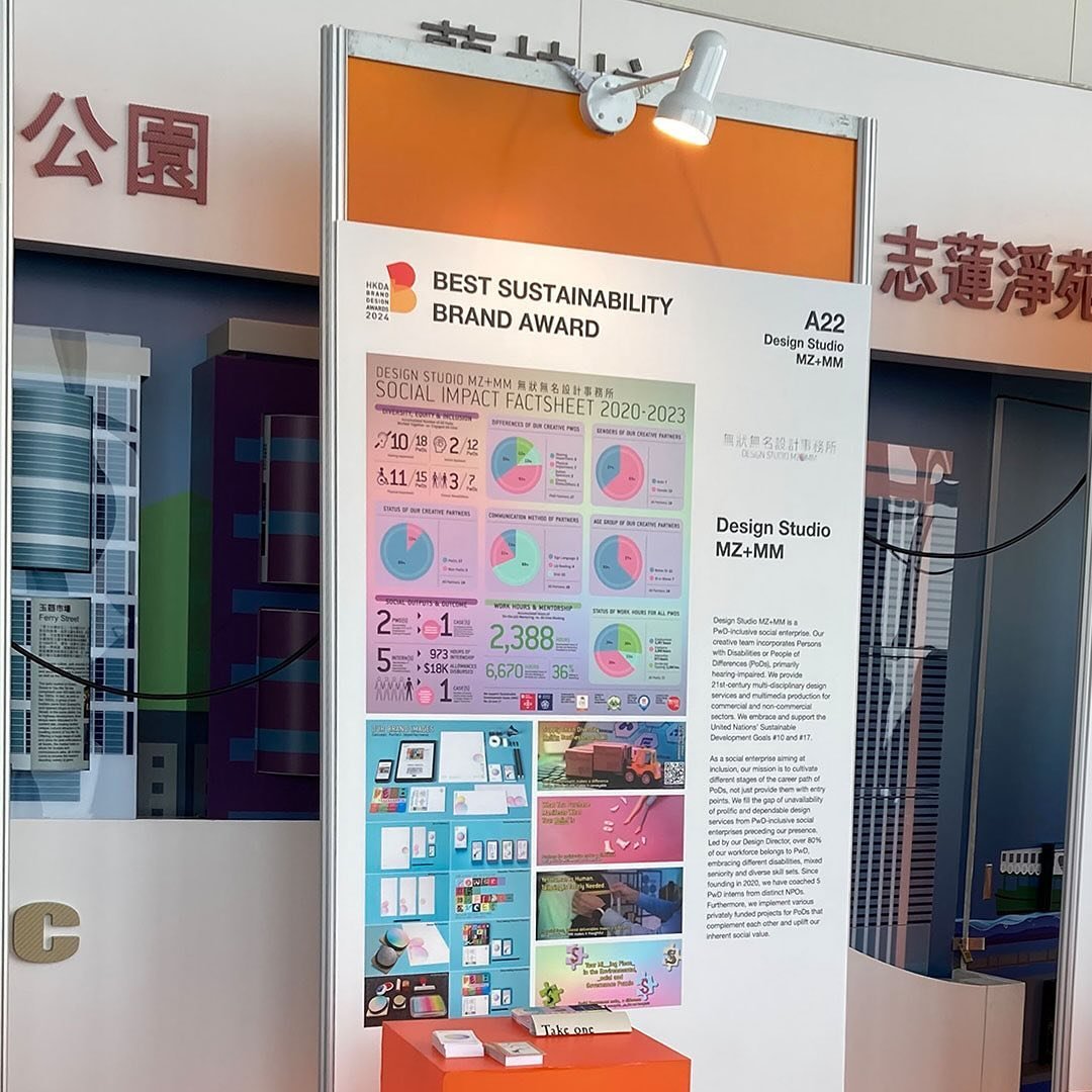 國際級的專業設計師也認同一間社企的設計?
.
無狀無名設計事務所 謹此公告我們榮獲香港設計師協會頒發 2024年品牌設計大獎的最佳可持 續獎。3月14日，於環球貿易廣場100樓的天際100舉辦2024年香港設計高峰會暨頒獎禮。
.
Design Studio MZ+MM proudly announces that we are awarded the Best Sustainability of the Brand Design Awards 2024 organised by the Hon