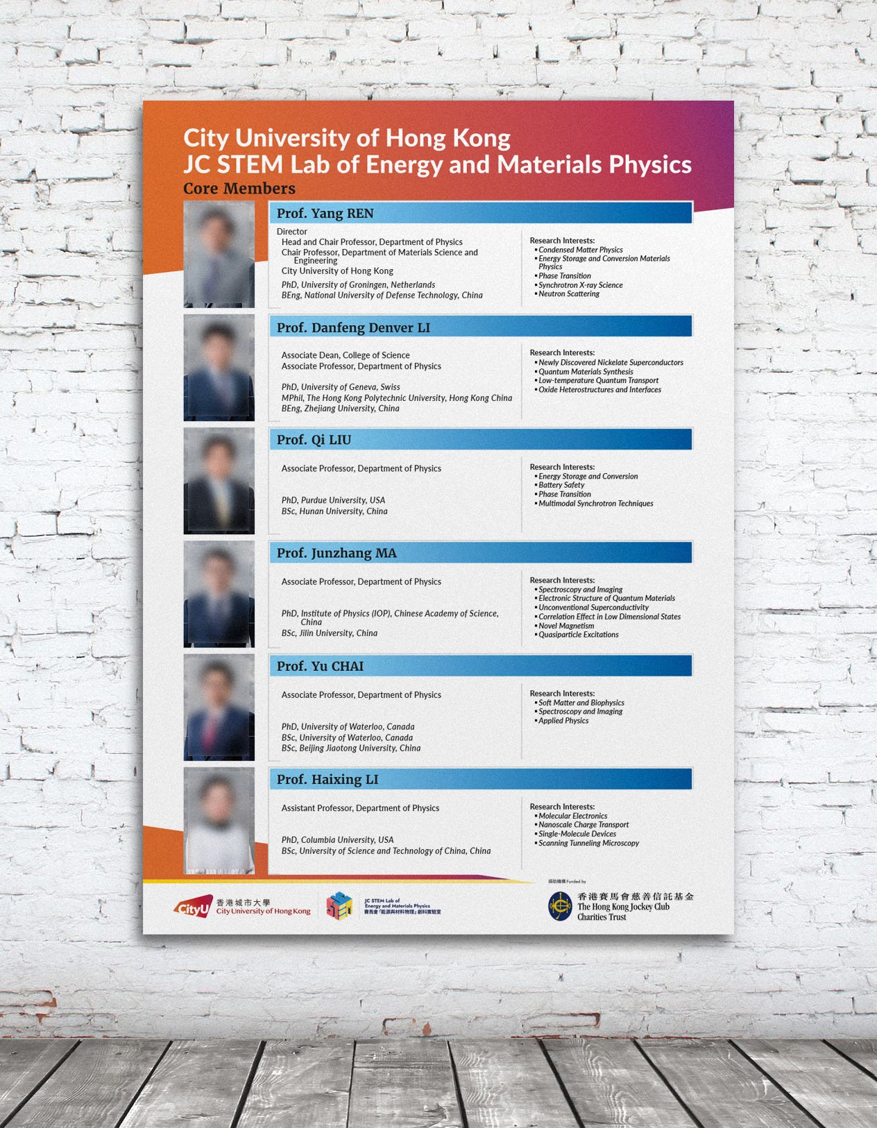 學術A0海報 Academic A0 Poster｜客：香港城市大學物理系 Physics Department, City University of Hong Kong｜設：Sou輝