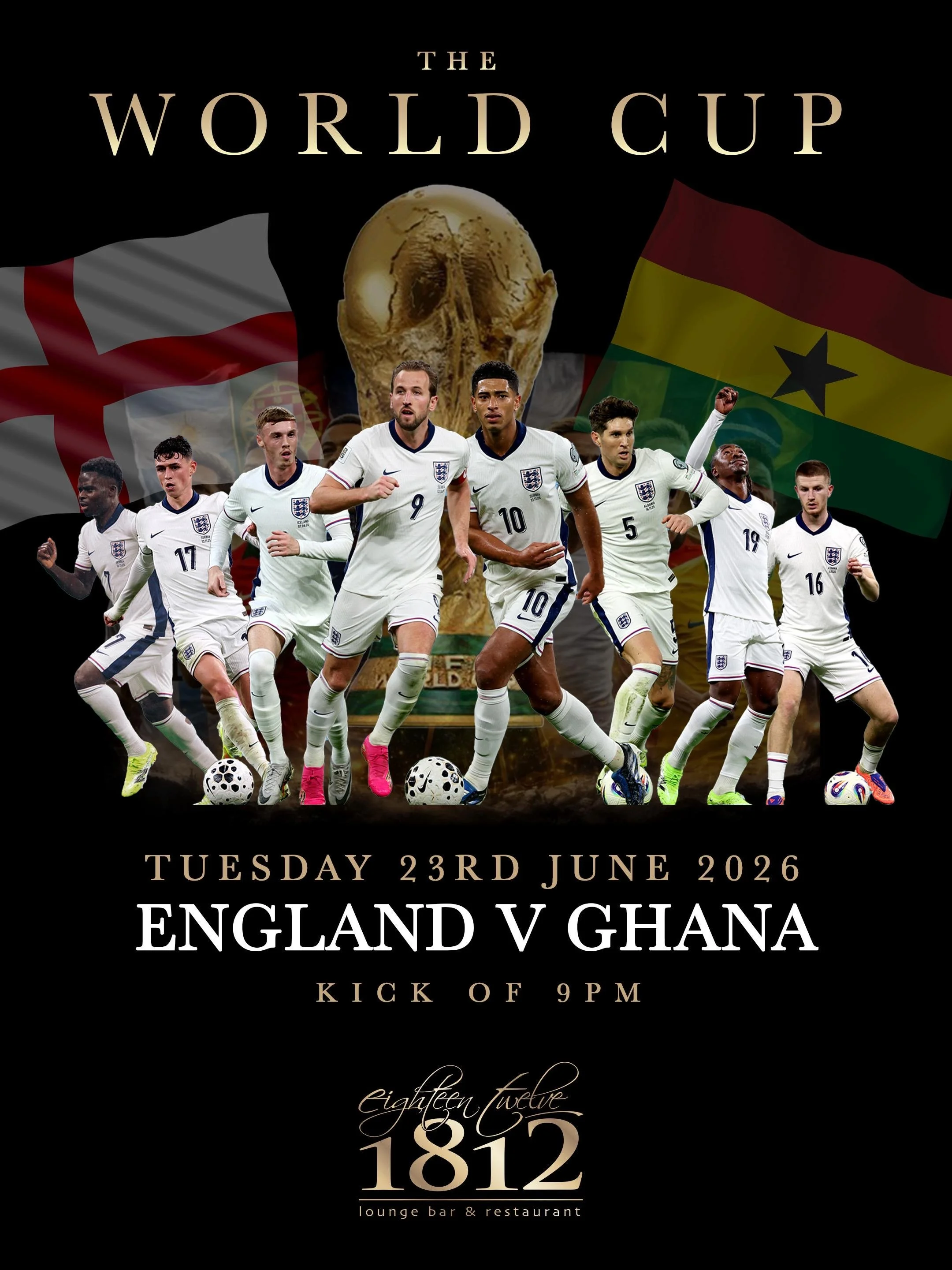 the world cup date Tuesday 23rd June 2026 showing live at 1812 in Bournemouth