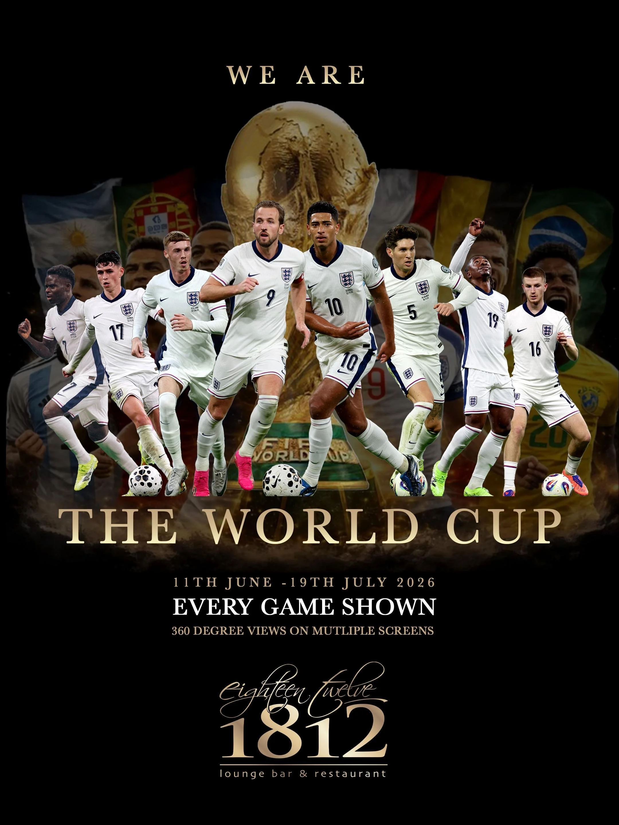 World Cup every game shown live at 1812 Bournemouth
