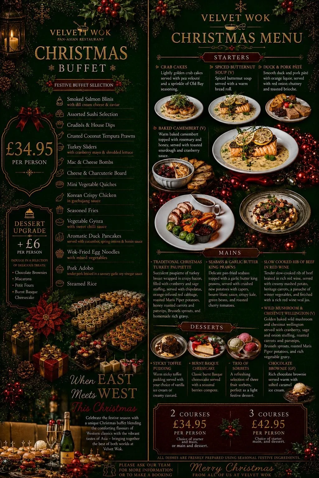 Christmas menu 1812 Lounge bar and restaurant