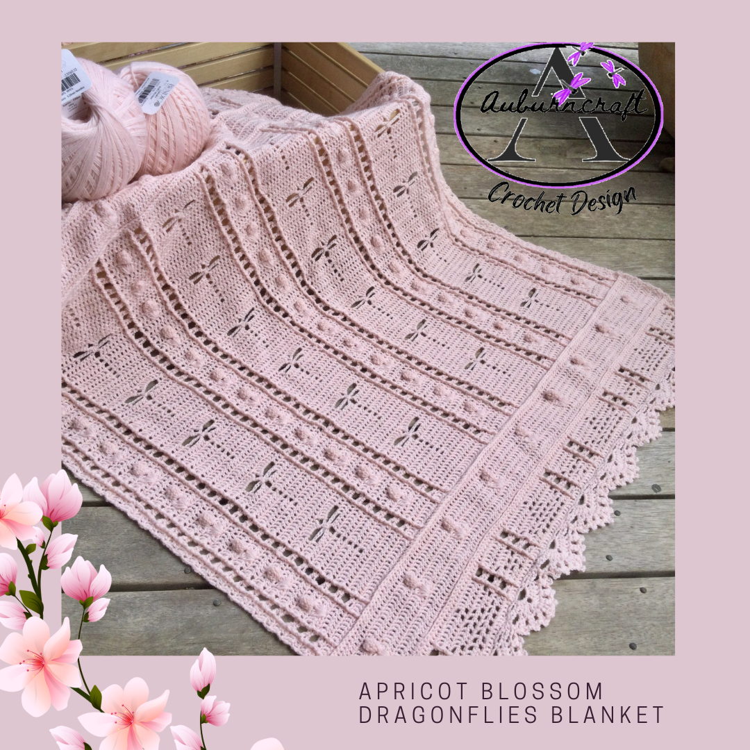 Apricot Blossom Dragonflies Blanket. promo 1.png