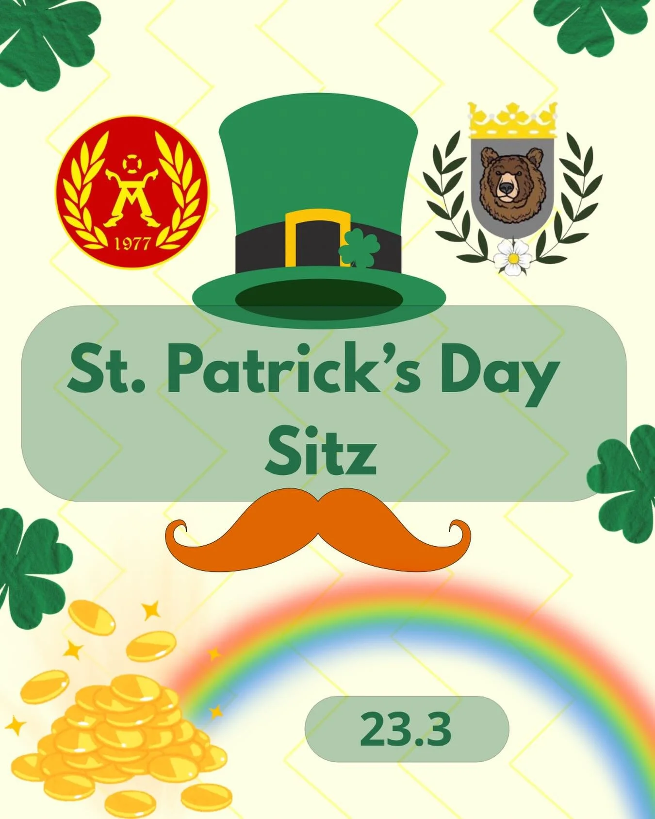 (English below)
&Aring;snor, Bj&ouml;rnar och v&auml;nner! V&aring;ren n&auml;rmar sig och det betyder ocks&aring; att det &auml;r dags f&ouml;r den legendariska St. Patrick's Day-sitzen!🍀

Den 23.3 firar vi Irlands nationaldag med en sitz fylld med