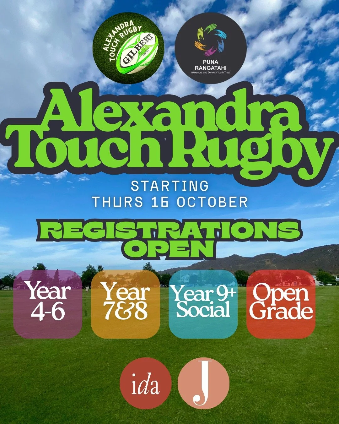 🏉☀️ Alexandra Touch Rugby 2025 – Registrations Now Open!
We’re stoked to be back for another summer of Touch Rugby! The 2025 season kicks off Thursday 16th October and will run for 8 weeks.
Get your team together and register here 👉 h