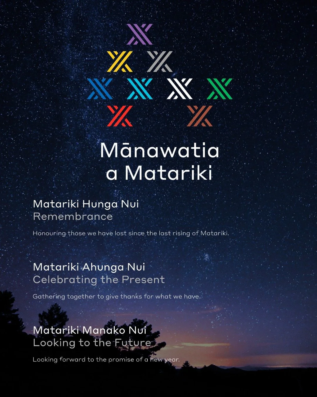 Mānawatia a Matariki ✨

Matariki is a chance to slow down, spend time with the people who matter most, and reflect on the year that's been. It's a time to remember those we've lost, celebrate the people and moments that bring us joy today, and look a