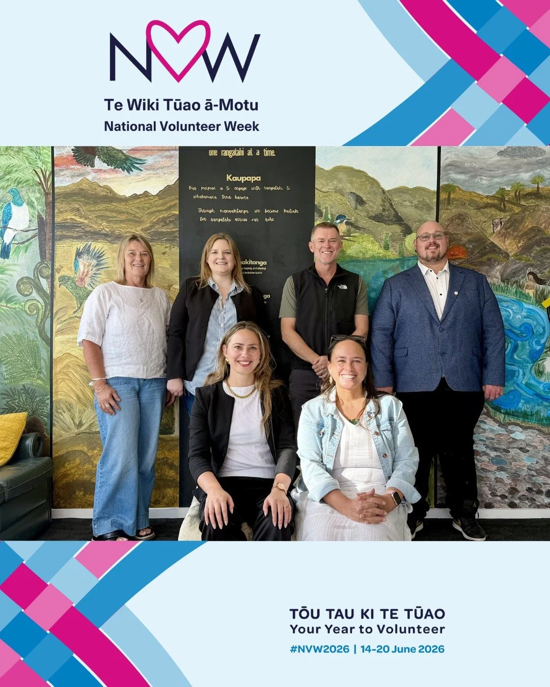💚 Happy National Volunteer Week! 💚

This week, we want to give a huuuge shout-out to the incredible volunteers who help guide and support our mahi &ndash; our Board 🤩

Behind the scenes, our Board members generously give their time, skills, knowle