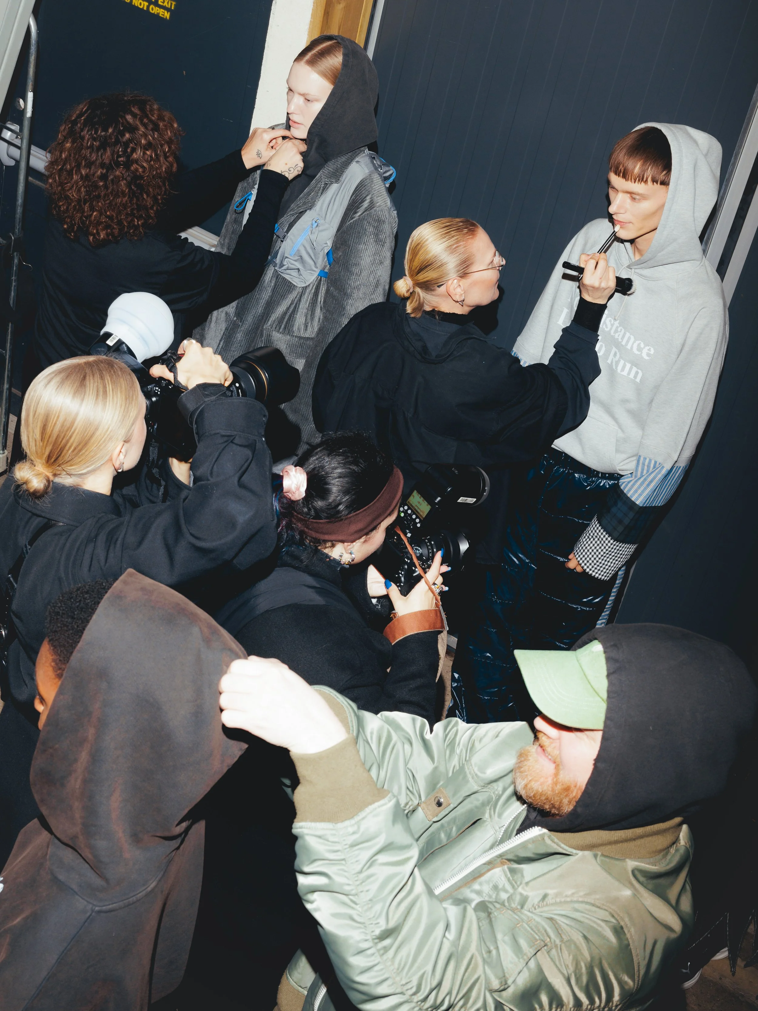 Backstage at the Rolf Ekroth AW25 show during Copenhagen Fashion Week