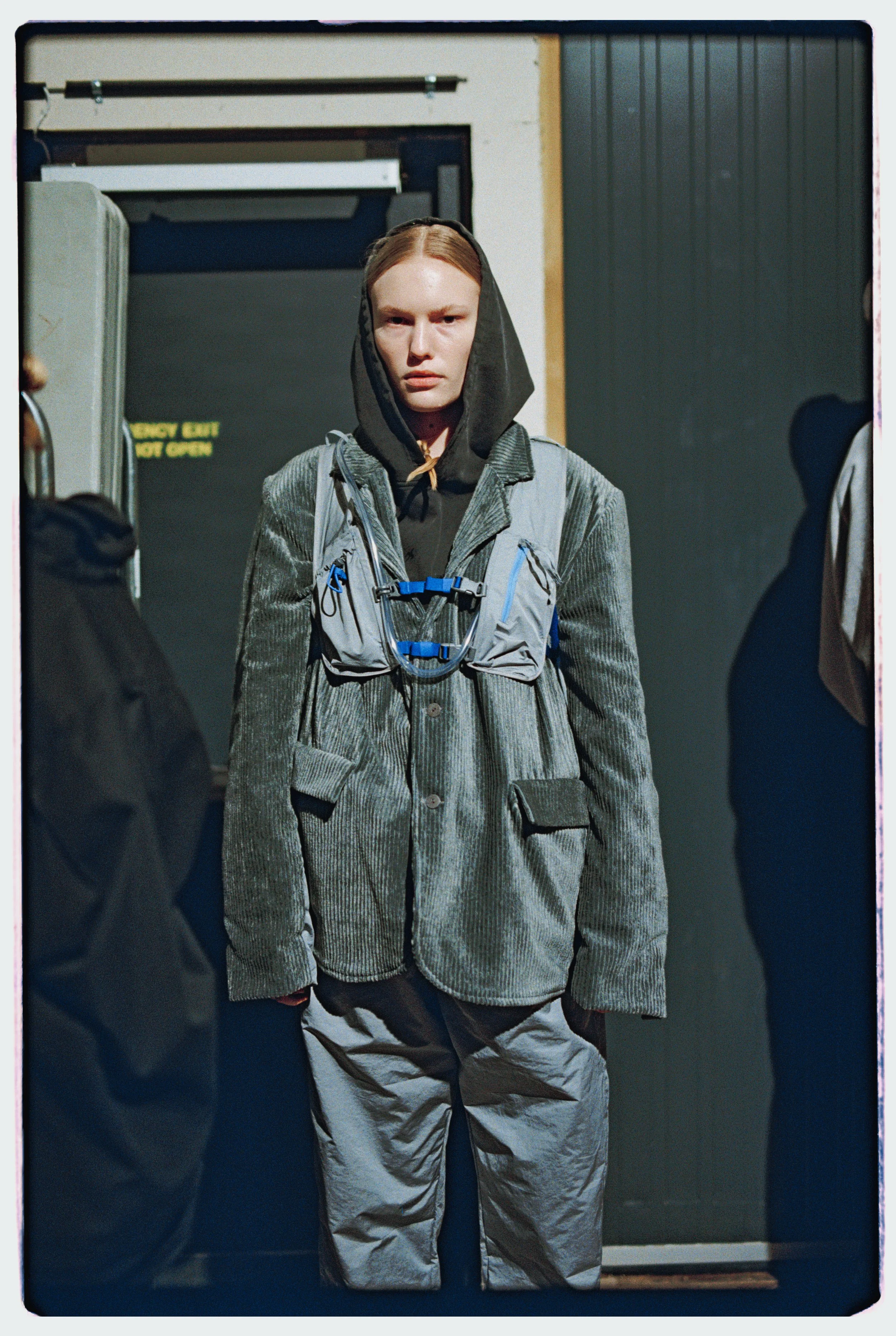 Backstage at the Rolf Ekroth AW25 show during Copenhagen Fashion Week, shot on 35mm