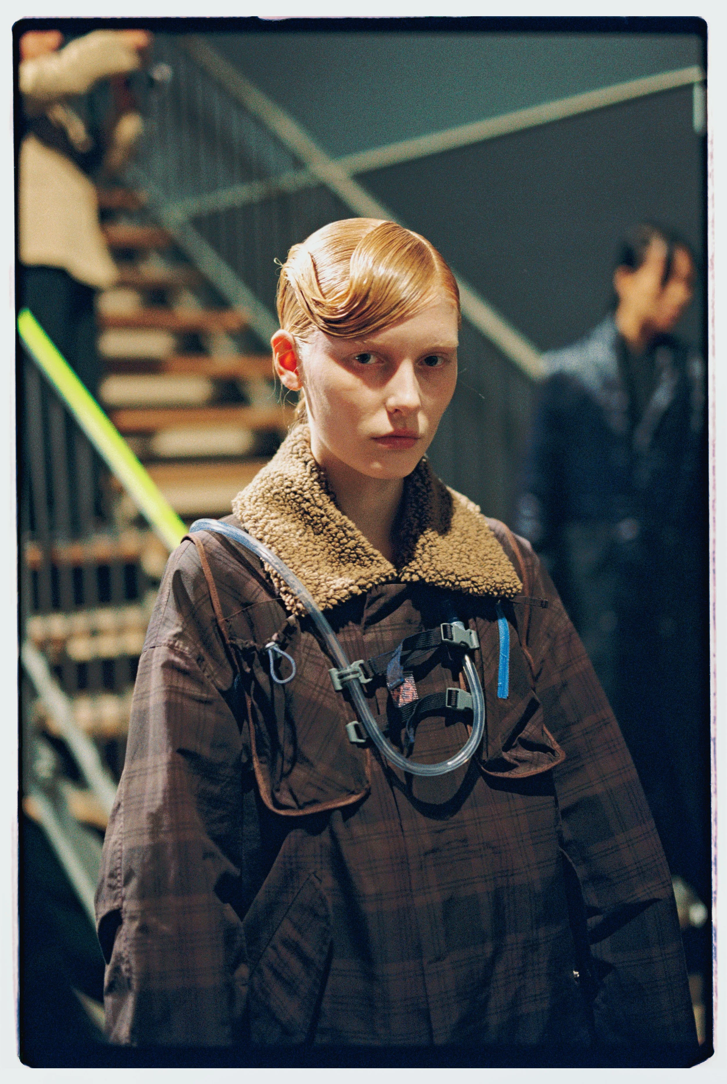 Backstage at the Rolf Ekroth AW25 show during Copenhagen Fashion Week, shot on 35mm