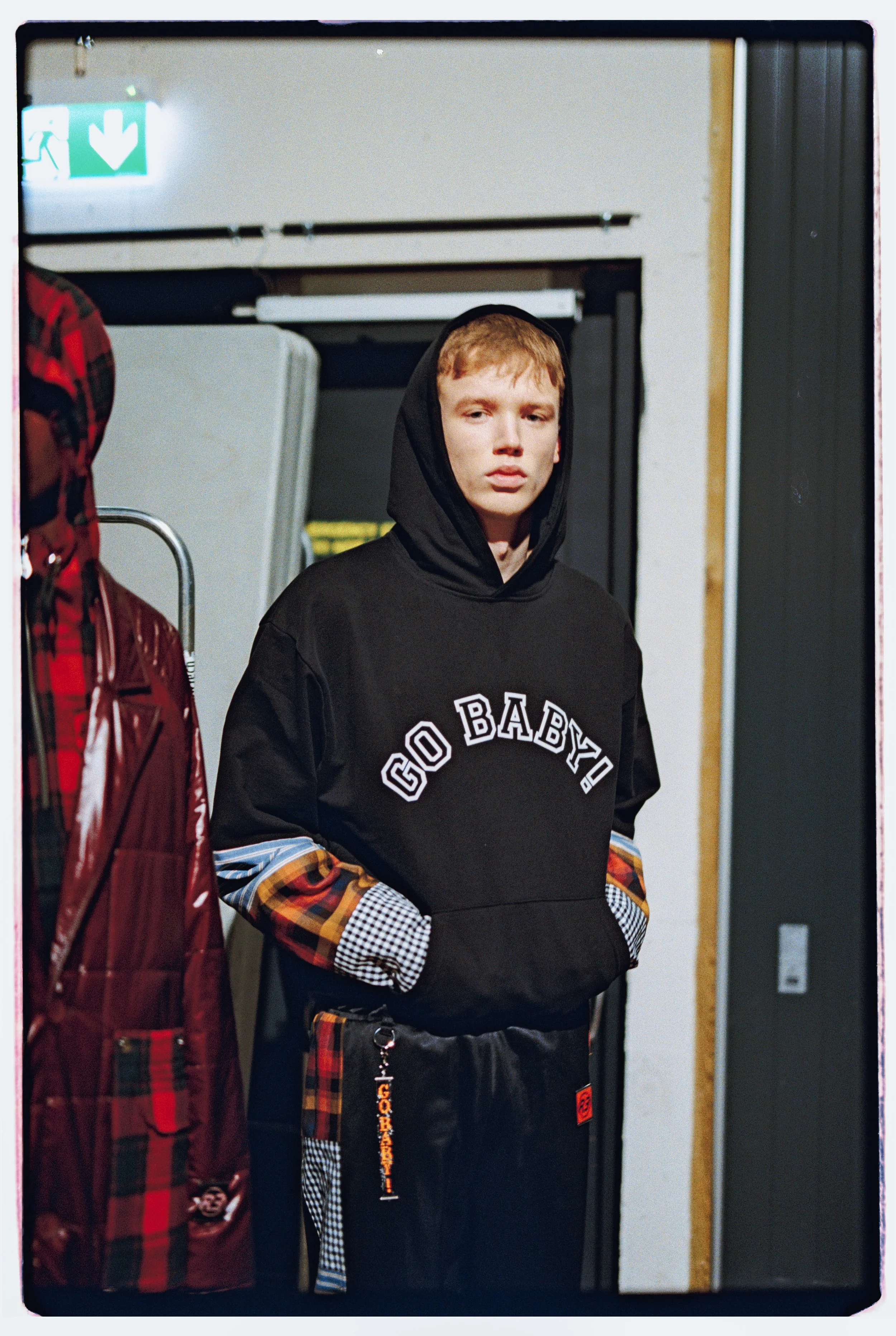 Backstage at the Rolf Ekroth AW25 show during Copenhagen Fashion Week, shot on 35mm
