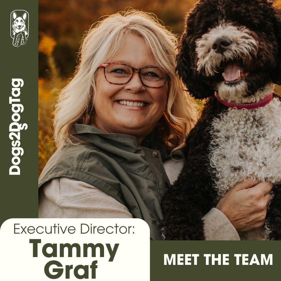 Next up in our Meet the Team series is Tammy Graf, the executive director for D2DT! Learn more about why she loves contributing to the D2DT mission! 🐶 😊 #D2DT #ExecutiveDirector #Mission #MeetTheTeam