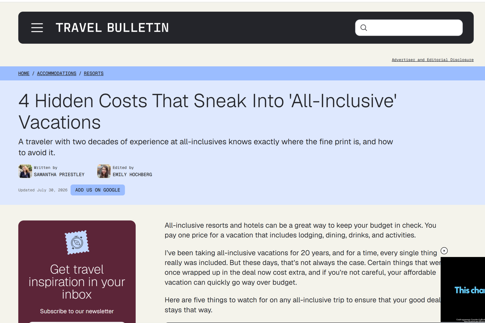 Travel Bulletin