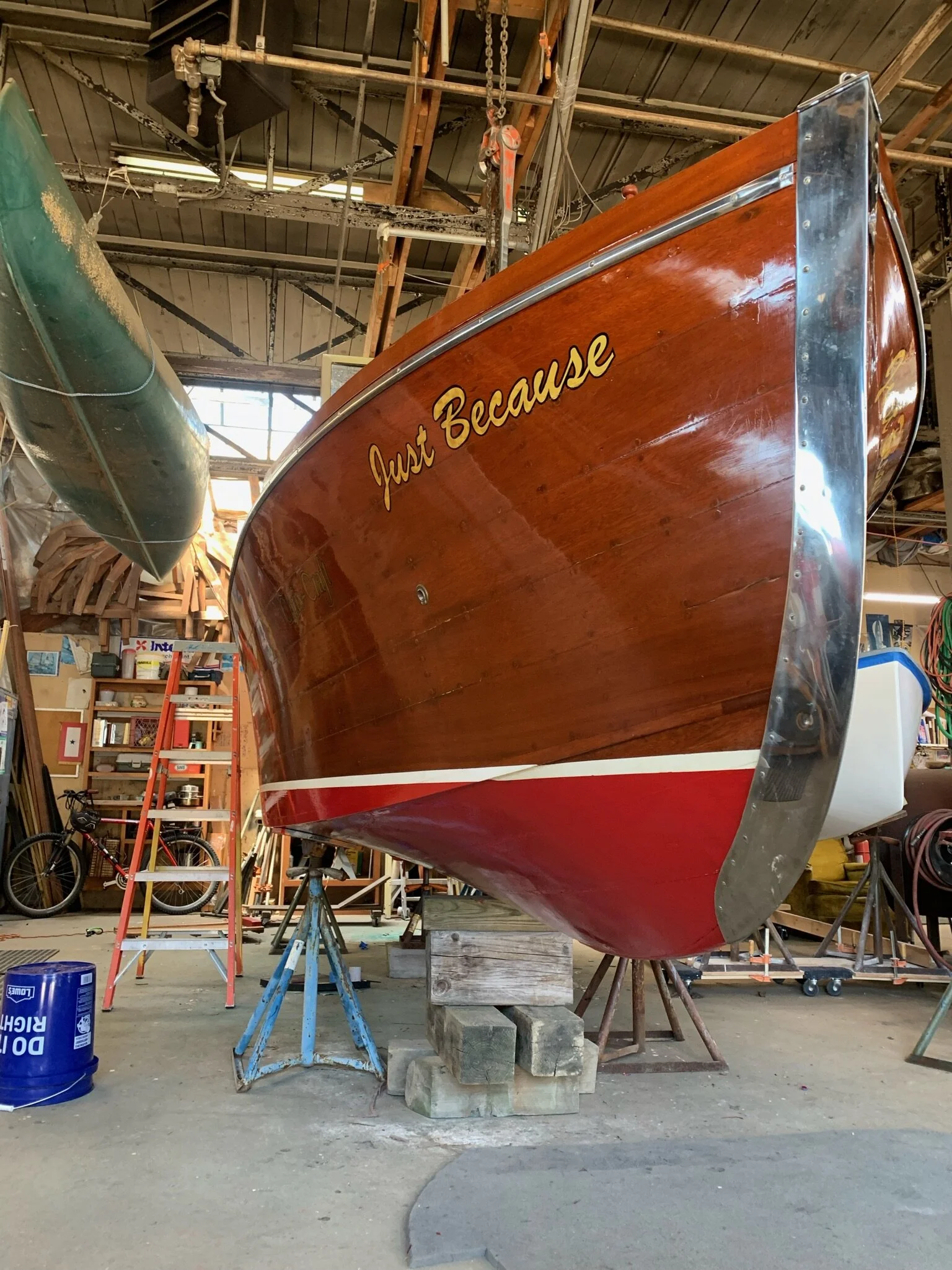 1935 Chris Craft Just Because bottom restoration
