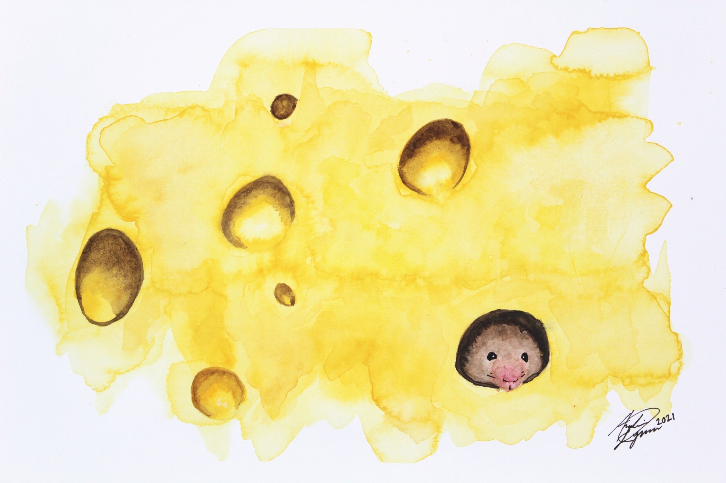  There’s a Mouse In My Cheese  $30  9”x6” 