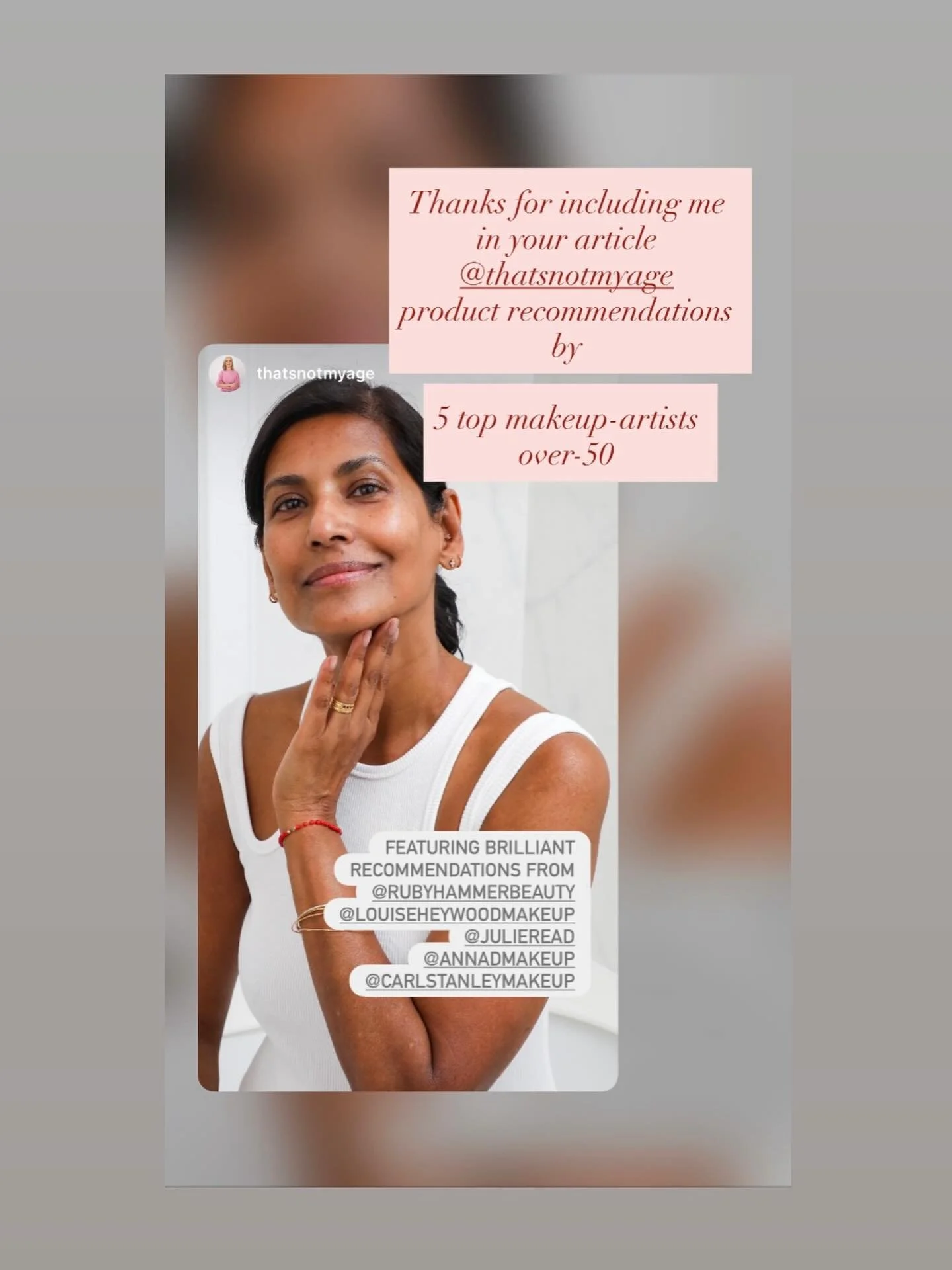 Thanks for asking me to contribute to your article @thatsnotmyage 

#facialmoisturiser #dryskincare #makeupartistrecomended #over50skincare