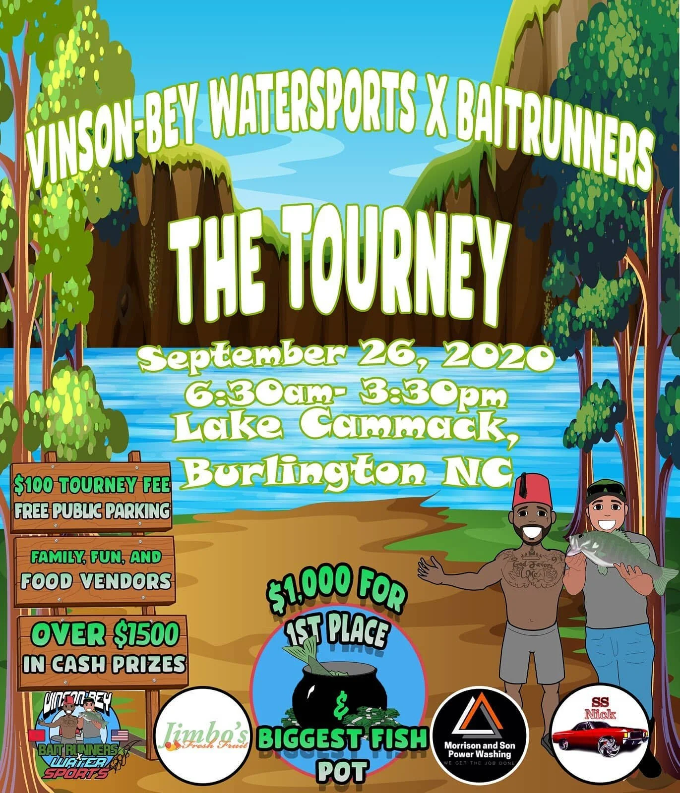 I need to know who wants to have a great time and win some cash money! All my fishing people come out on September 26th to the first ever @vbeywatersports and @baitrunner_fishing fishing tournament. Bring your family out for a great time! We'll be ou