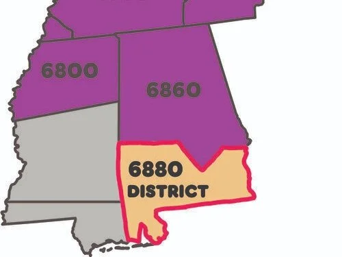 Map of Alabama highlighting District 6880