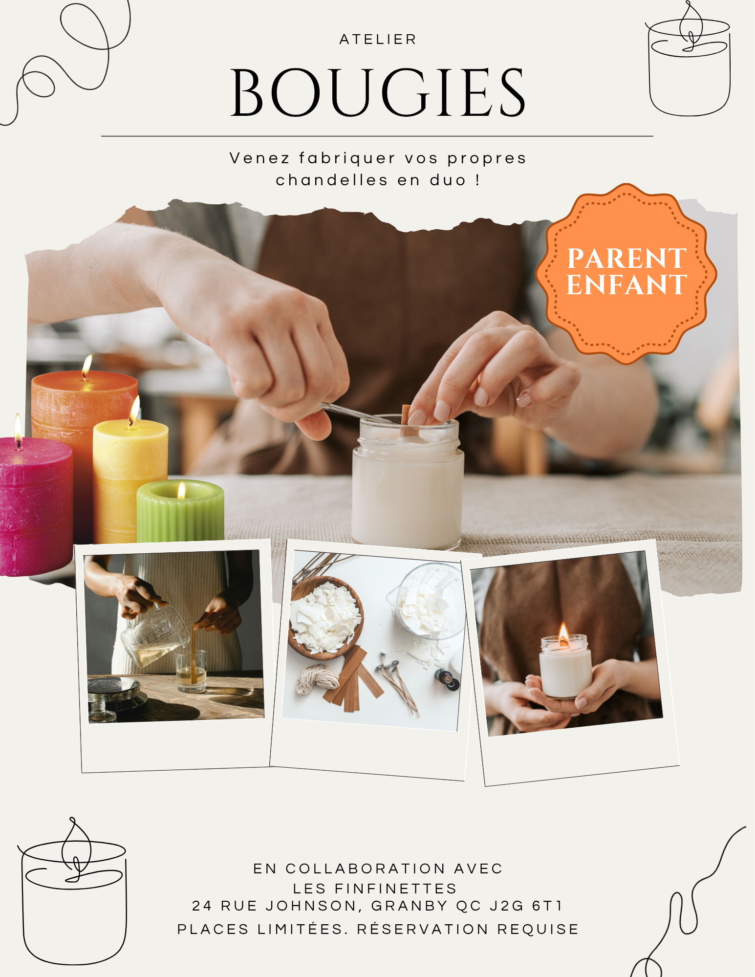 13 déc. - Atelier parent-enfant bougies ! (Granby)