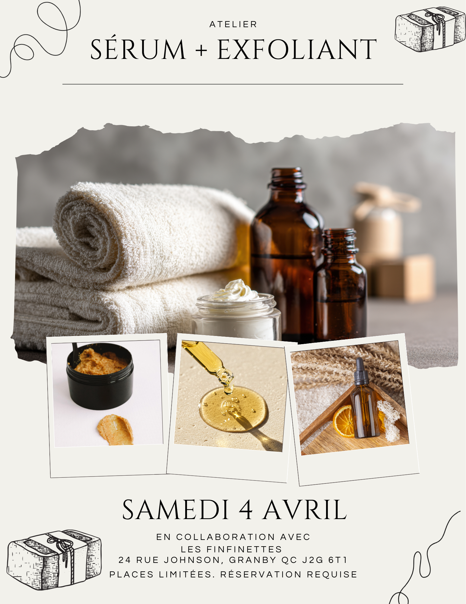 4 avril - Atelier fabrication sérum et exfoliant (Granby)