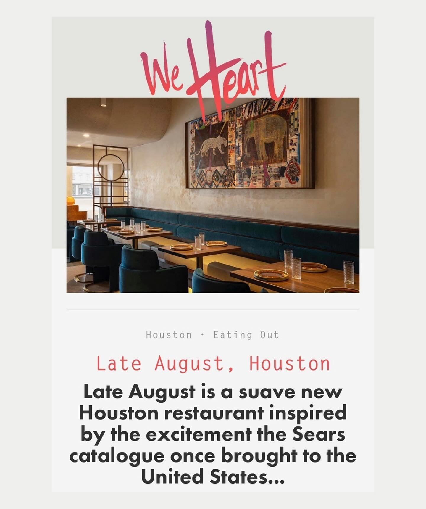 A CHIC restaurant inside of a former Sears (with the original terrazzo flooring??)&mdash;only @gindesigngroup. Thank you @we_heart for spreading the word about Gin Design Group&rsquo;s latest opening. Head to our stories for more press. @lateaugustht