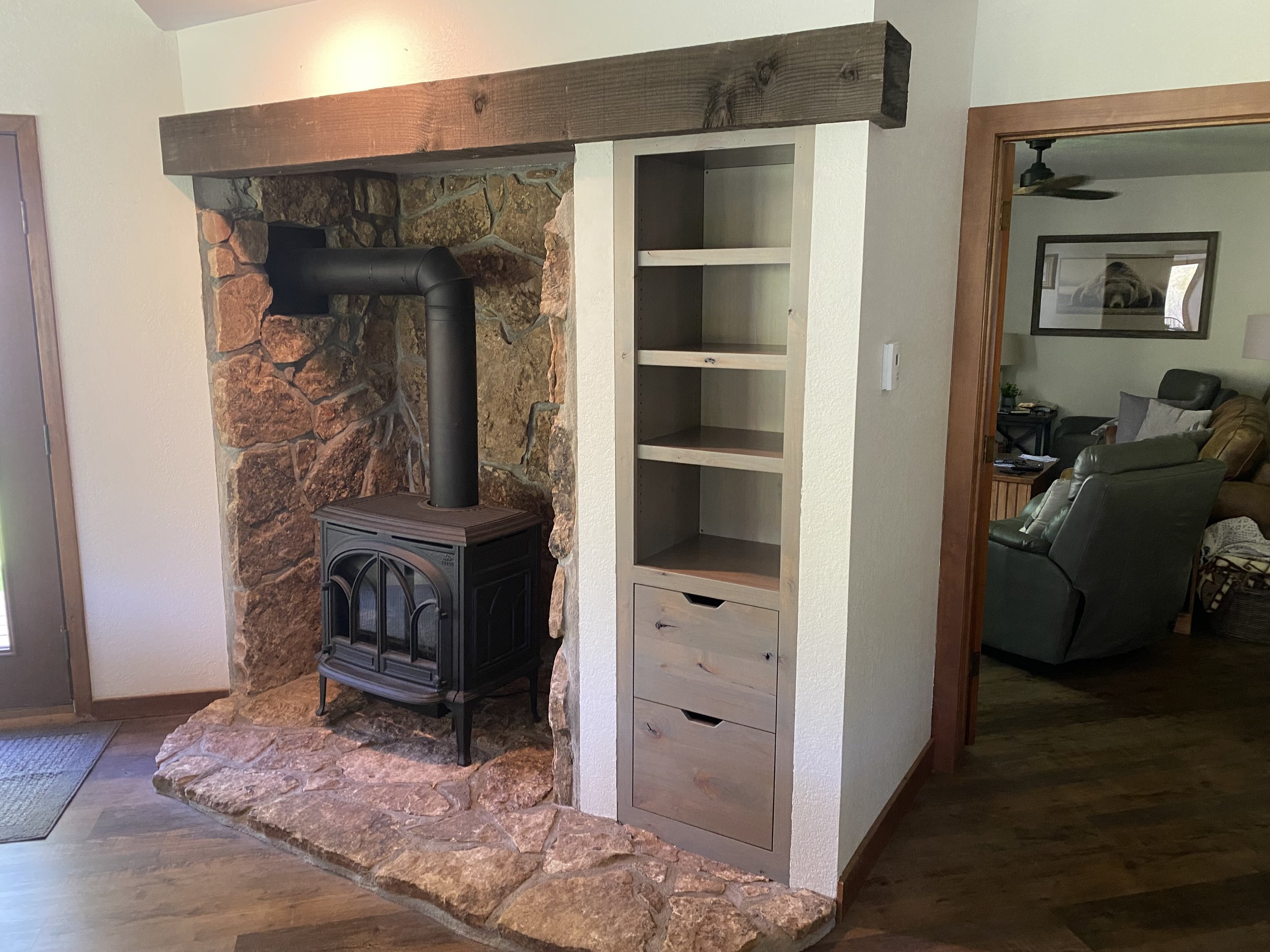 Wood Stove Bookshelf