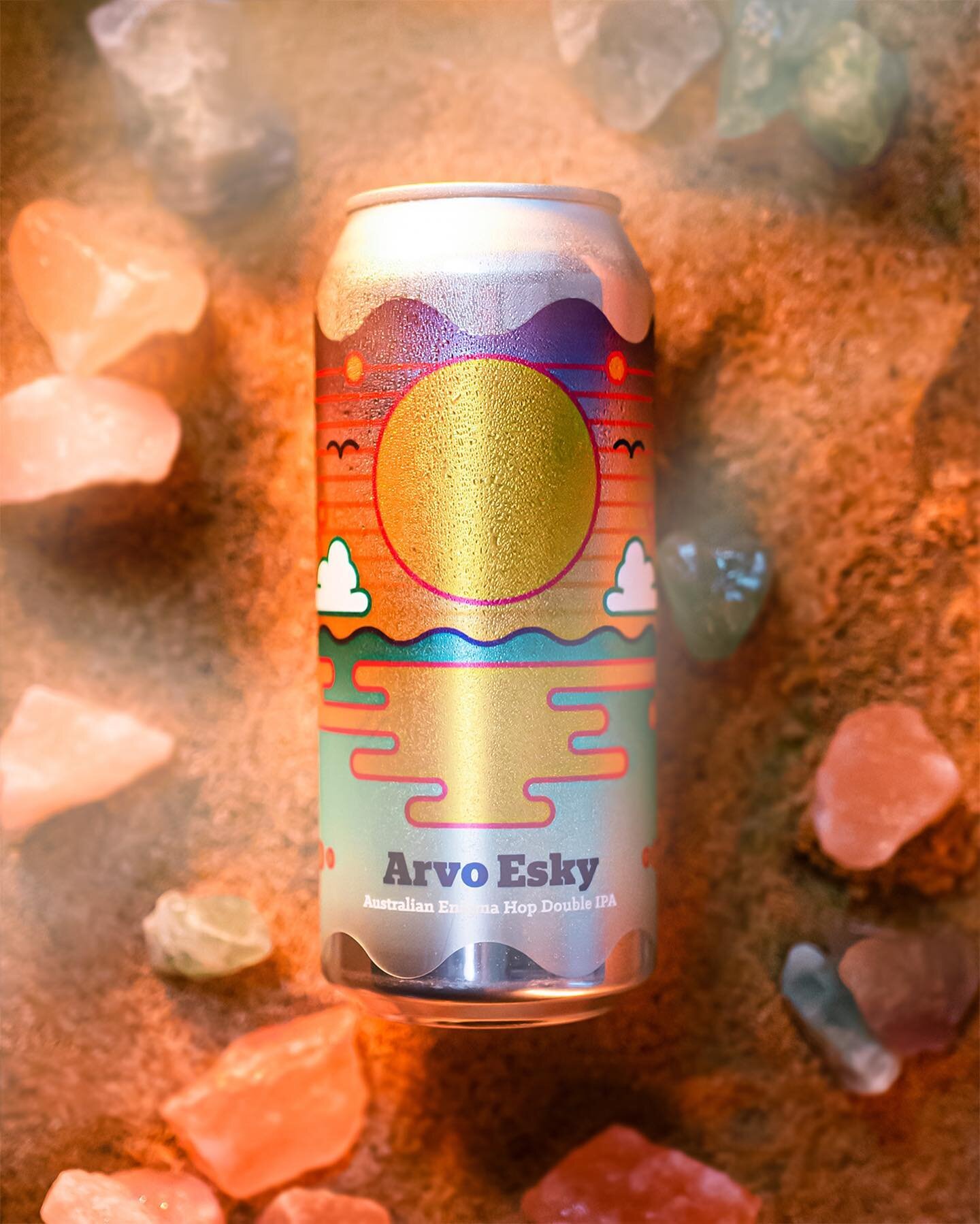 We're excited to bring back an old favorite, Arvo Esky! This tasty Double IPA is brewed with Australian Enigma hops and offers a punchy flavor. We pick up flavors and aromas of Pineapple, Melon, and peach. Followed by red fruit flavors of Raspberry a