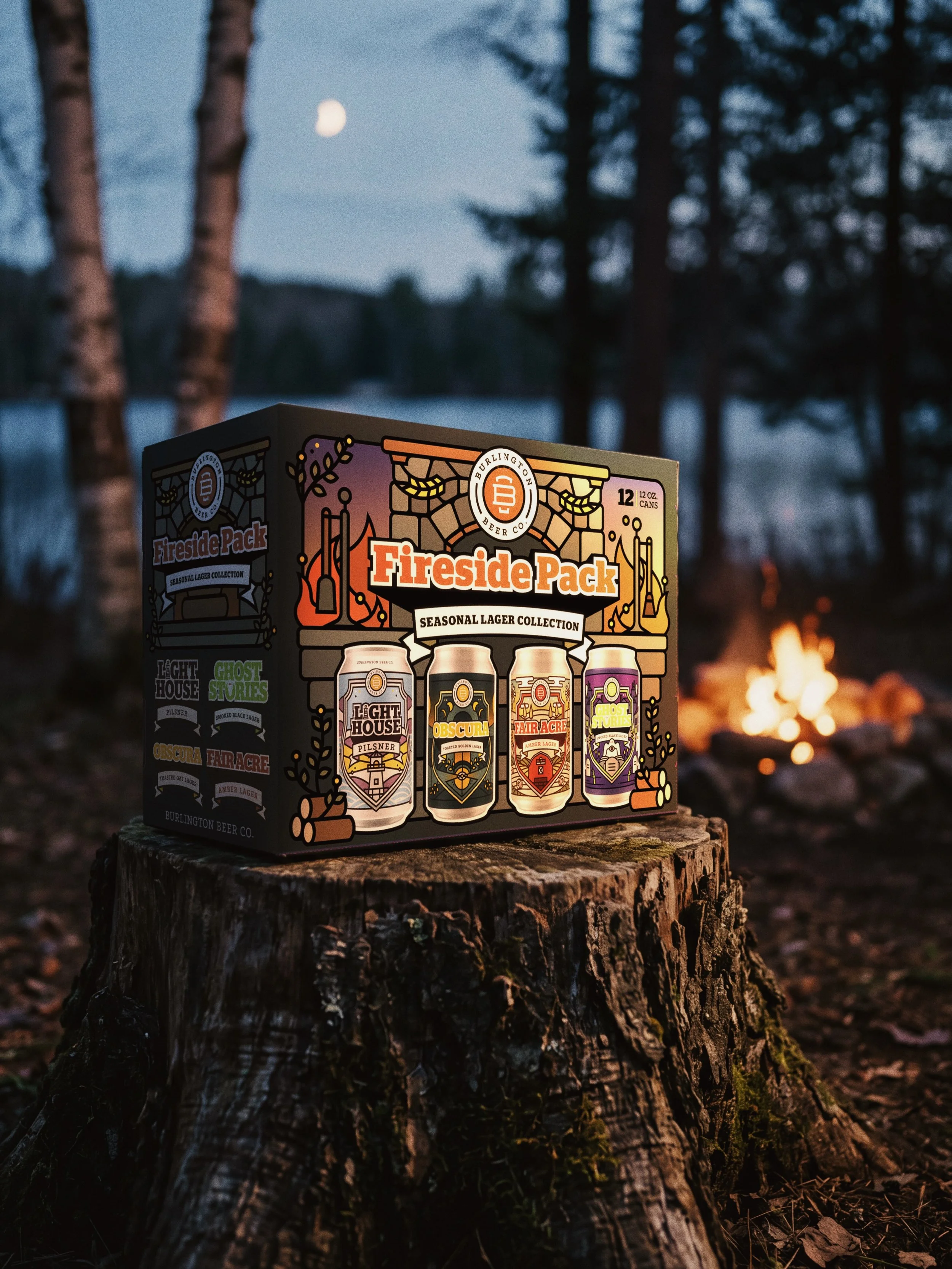 The changing seasons.. 🍁

As we head into Fall and (don&rsquo;t say it, Winter) our seasonal 12-pack game stays strong with the release, for the first time ever, our new Fireside Pack!

Another first time in cans is our Toasted Golden Lager, Obscura