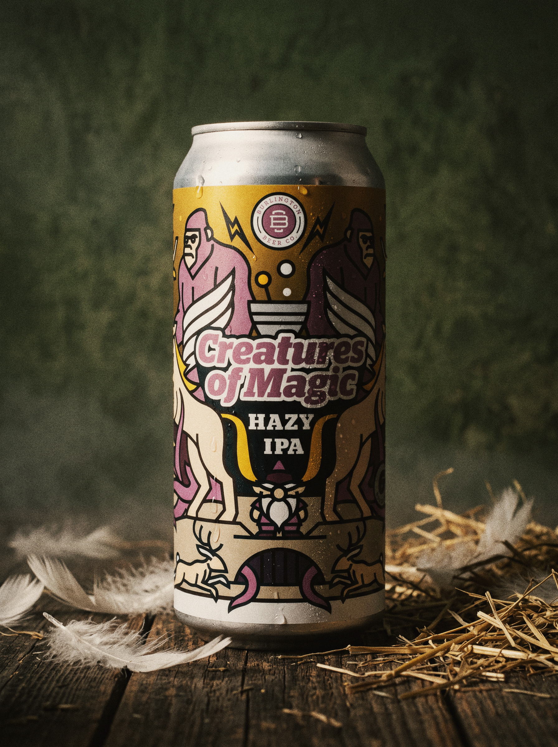 Creatures of Magic Hazy IPA can in a studio setting
