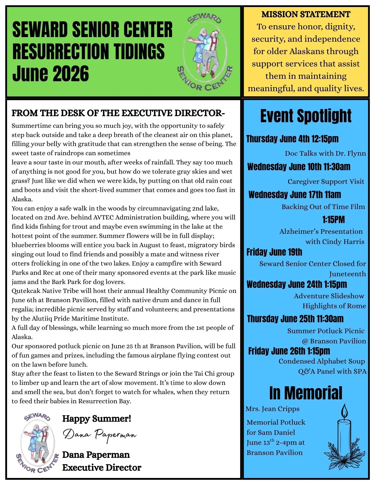 June 2026 Resurrection Tidings Newsletter