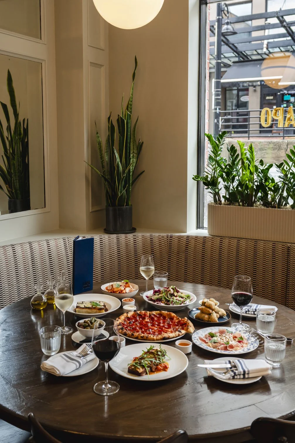 A table full of italian food