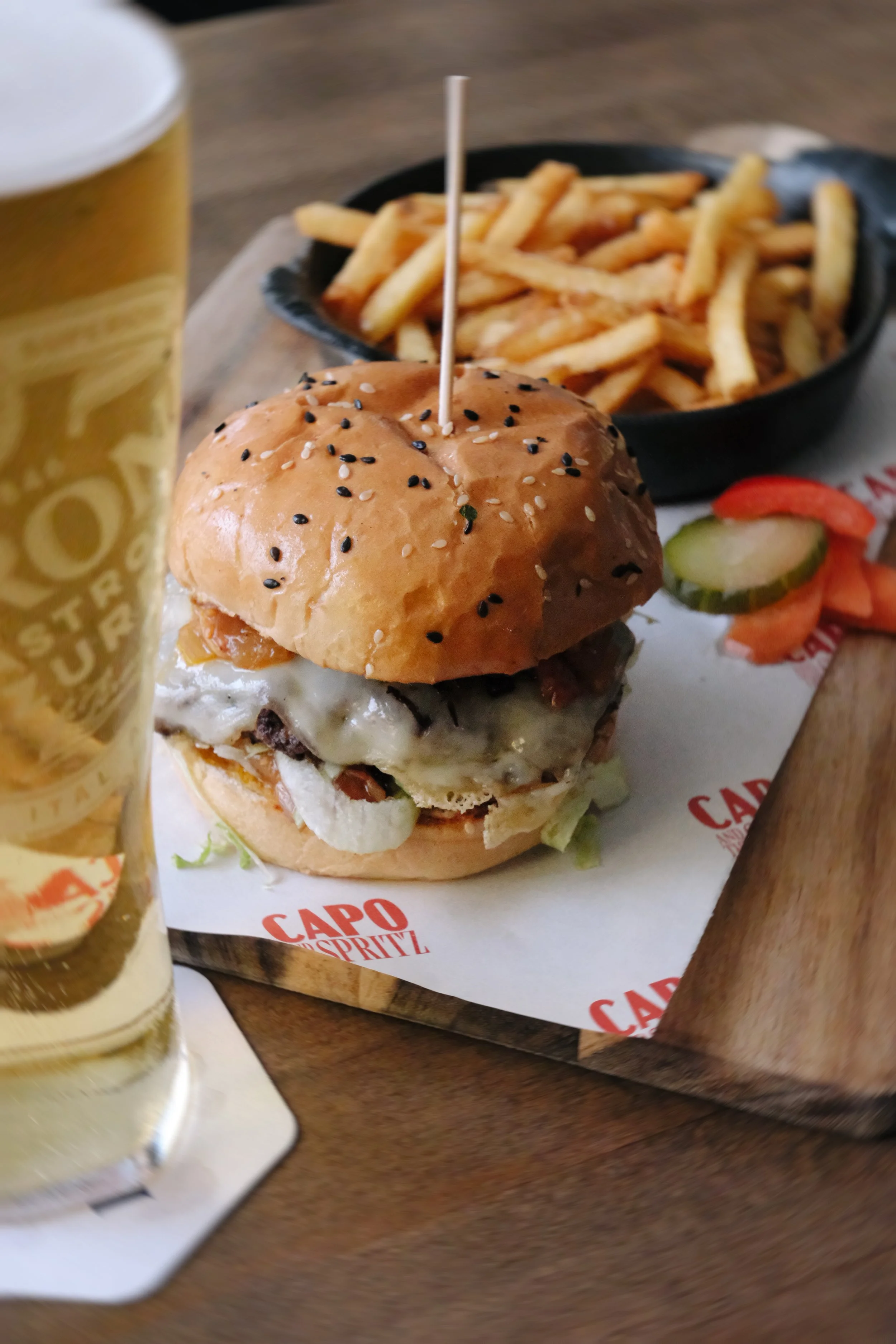 The OPUS Burger at Capo and The Spritz