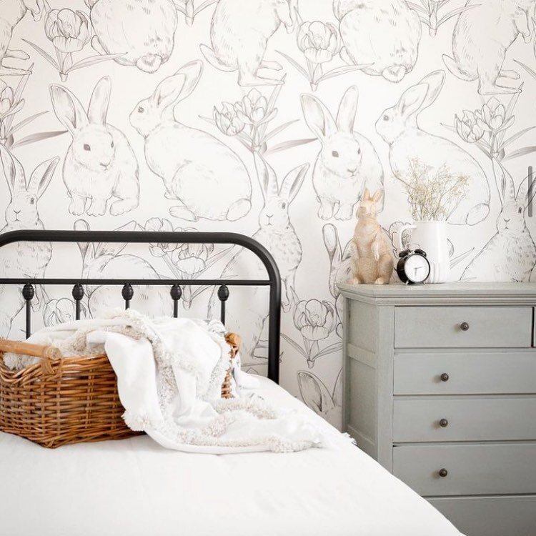 Hopping into Easter weekend like..... 

Ok, but for real, how adorable is this bunny wallpaper @dusty_rose_blog Too precious!

Have a lovely weekend.....J&amp;A
#happyeaster #bunnywallpaper #wallpaper