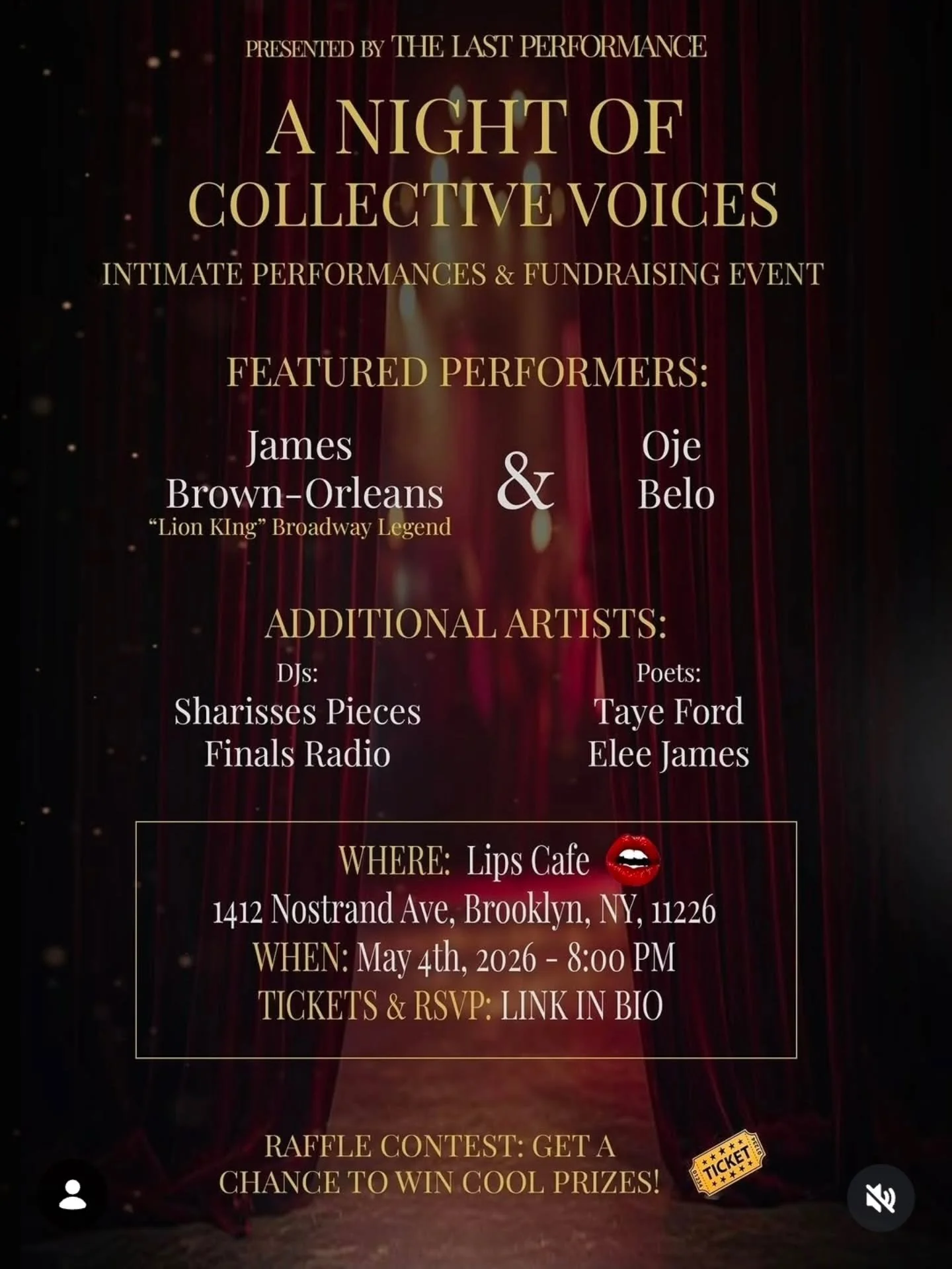 tonight I'll be performing @lipscafe__ alongside other amazing performers to help bring @thelastperformancefilm to life! all proceeds go to the film's crowdfunding and supporting the development of this amazing project. 

tickets are only $10, link i
