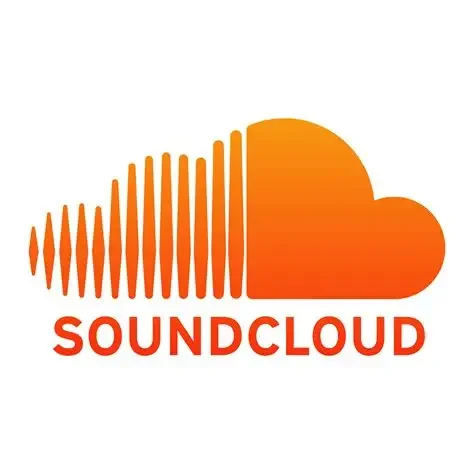 SoundCloud logo featuring an orange cloud and sound wave design with the word 'SoundCloud' below