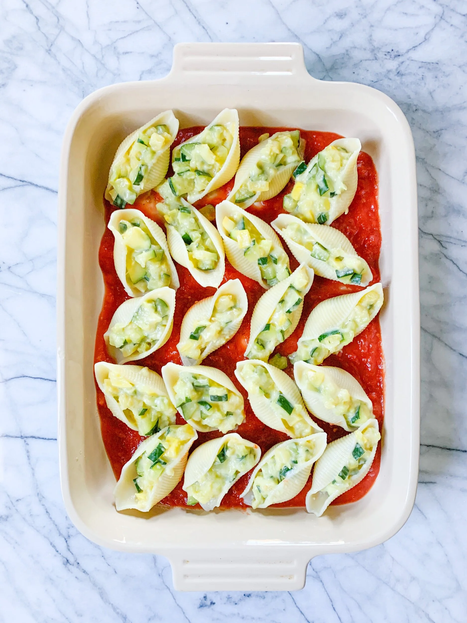 Summer Squash Stuffed Shells