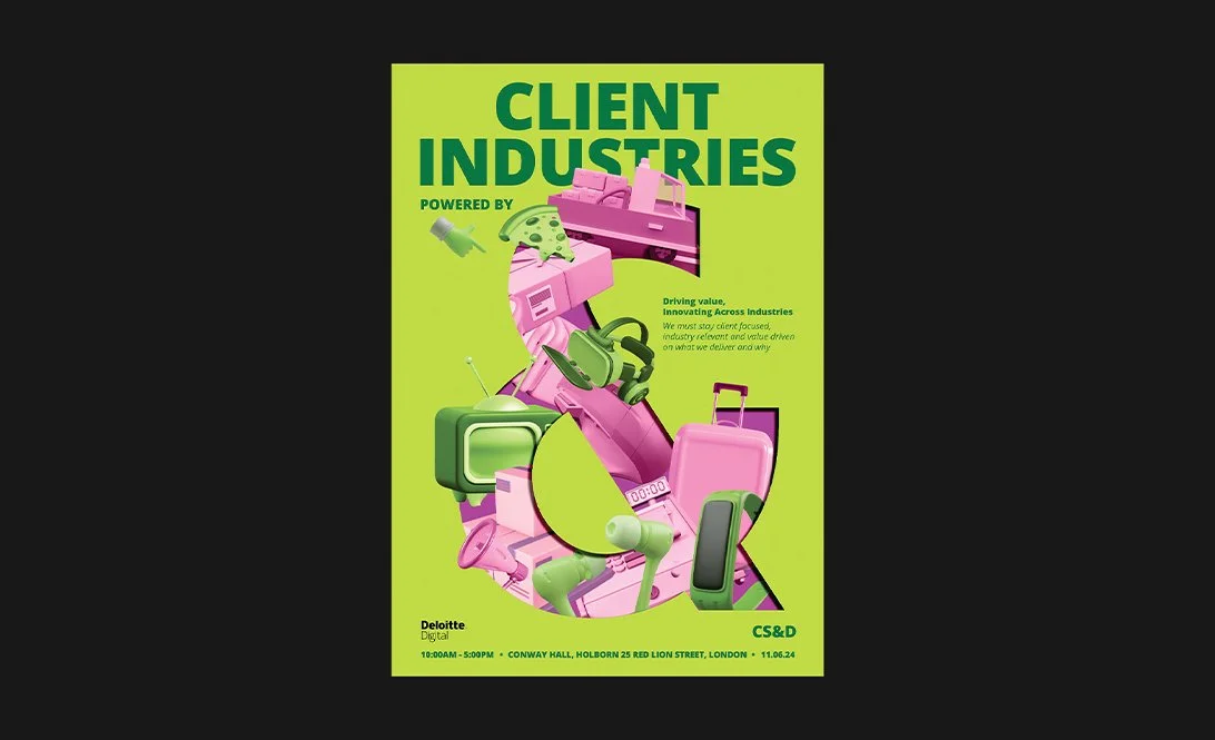 Deloitte Digital  'Powered By &'  ⸻ Experiential (Design)
  
A series of posters for a stakeholder within Deloitte, that showcased the Power of collaboration. Concept and designs by me.
  
 Read more ➚ 