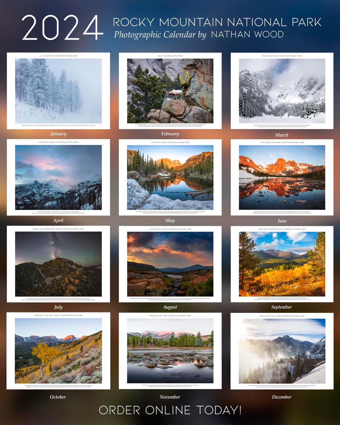 Want to receive your calendar by Christmas?? Order by noon on Friday to ensure Christmas Delivery!

#nationalpark #rockymountainnationalpark #nationalparks #visitrocky #rockymountains #moody_nature #landscapelover #visualsofearth #beautifuldestinatio