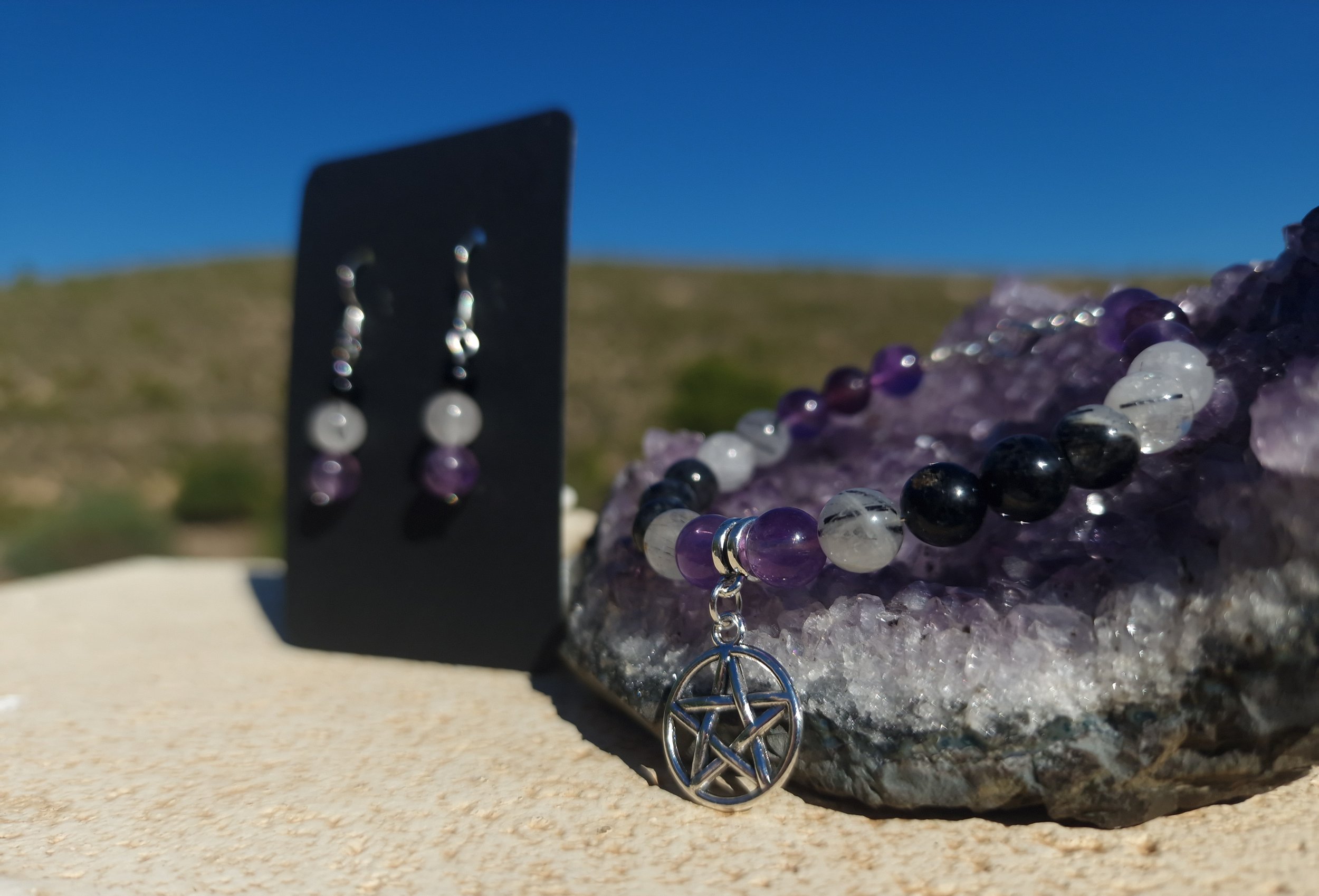 Pentacle Bracelet and earings.