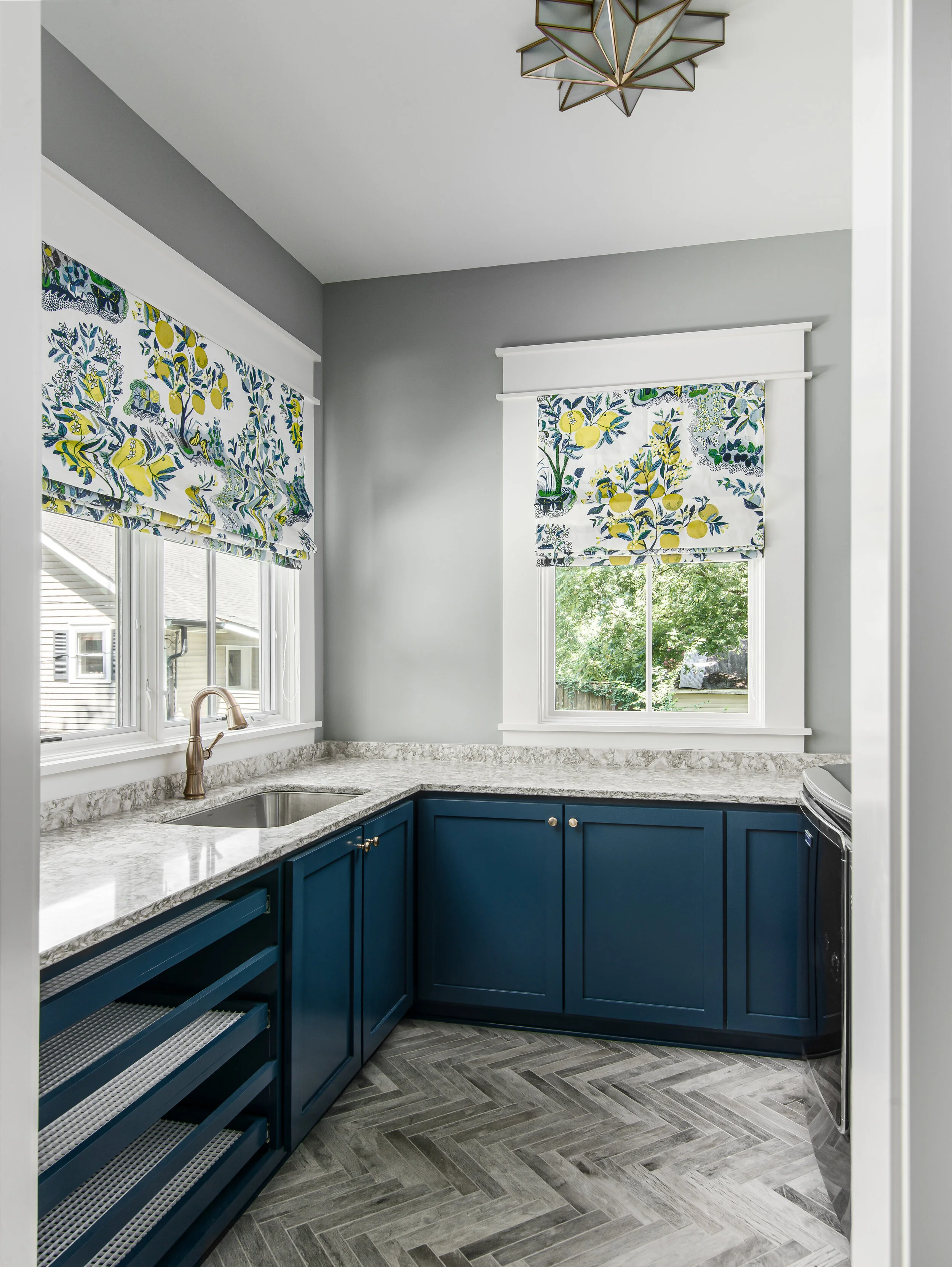 Blue laundry room