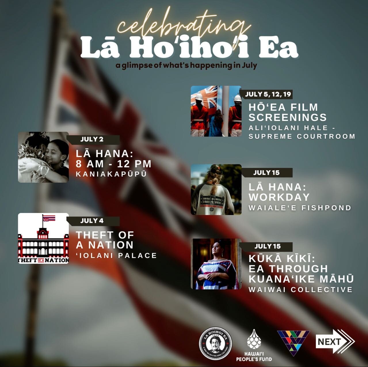 How are you celebrating Sovereignty Restoration Day or Lā Hoʻihoʻi Eā ? 

Check out all these great events happening all month long to celebrate this Hawaiian Kingdom Holiday! 

Repost @lahoihoiea 

Mark your calendars! 🗓️ 
@lahoihoiea has jam-packe